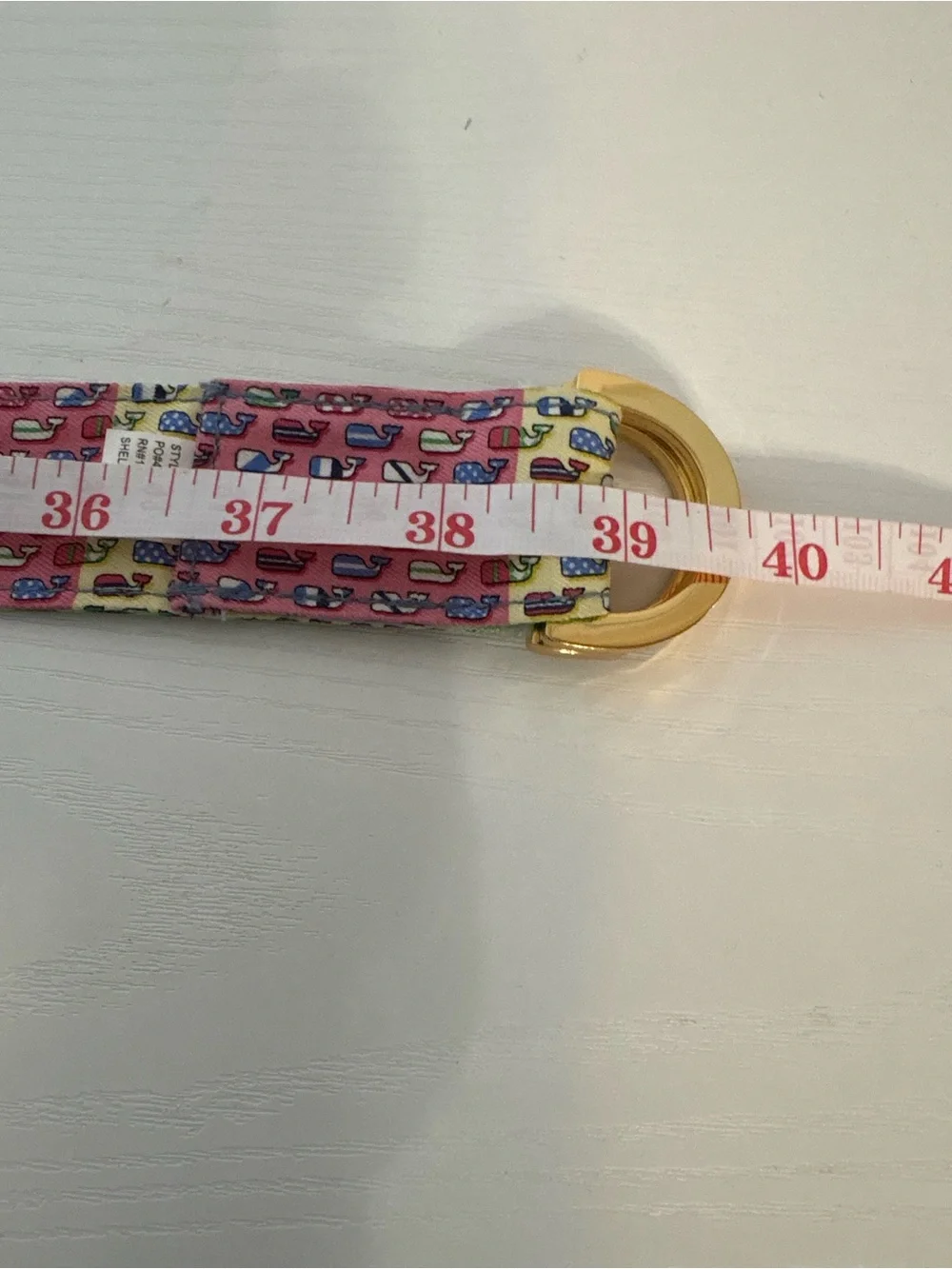 Vineyard Vines Kentucky Derby Multicolor Whale Pattern Silk Belt S Gold D Ring